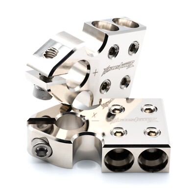 Pair ILL Customz Battery Terminals 0 Gauge 4 Input SAE Top Post Clamp