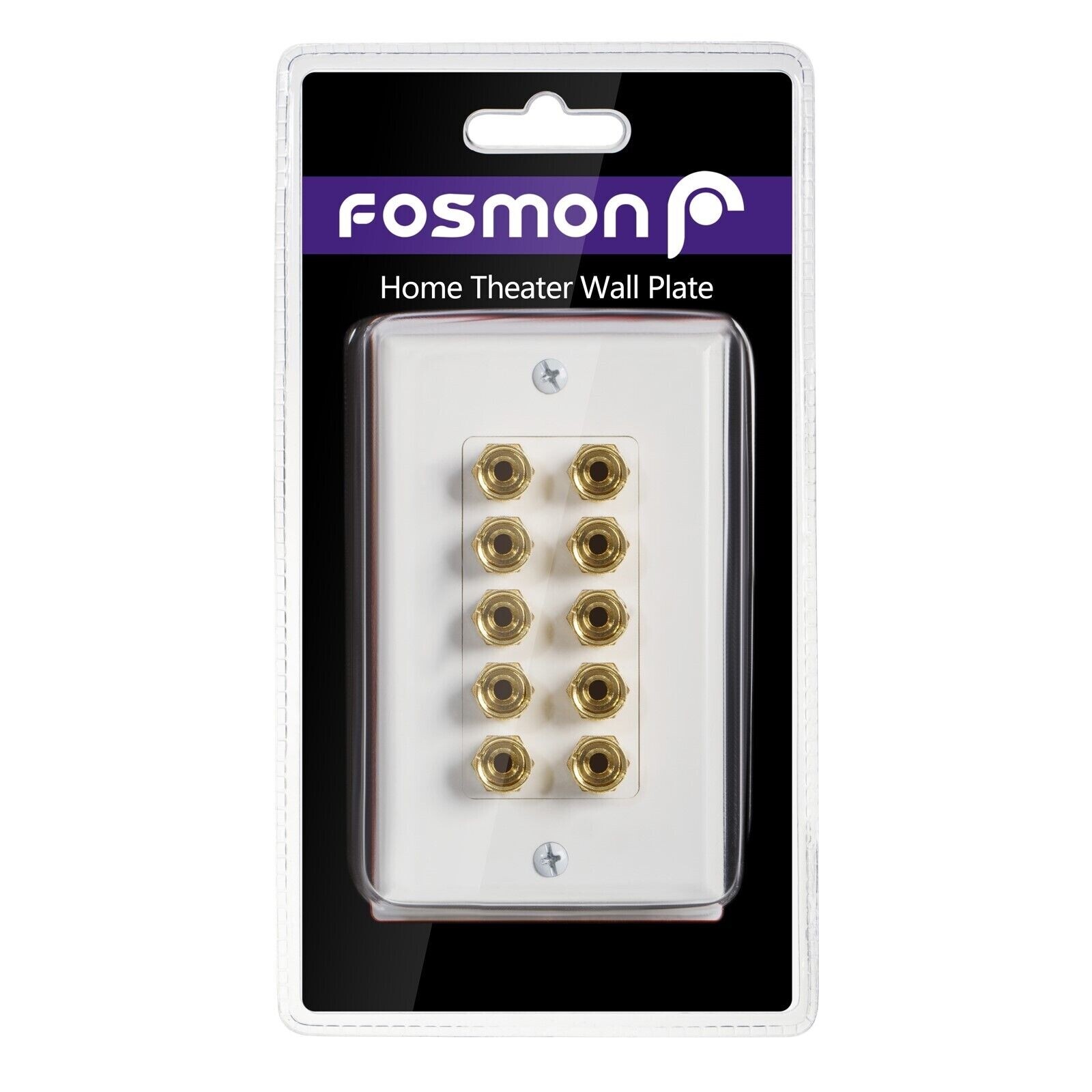 Fosmon 5 Speaker 10 Binding Home Theater Gold Copper Banana Post Wall Plate Jack