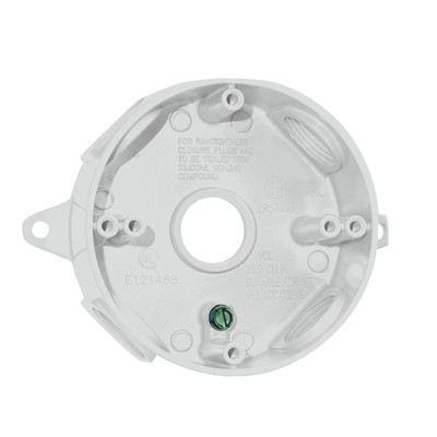 Sigma Engineered Solutions, White Sigma Electric 143854WH 1/2-Inch 5 Hole Round 