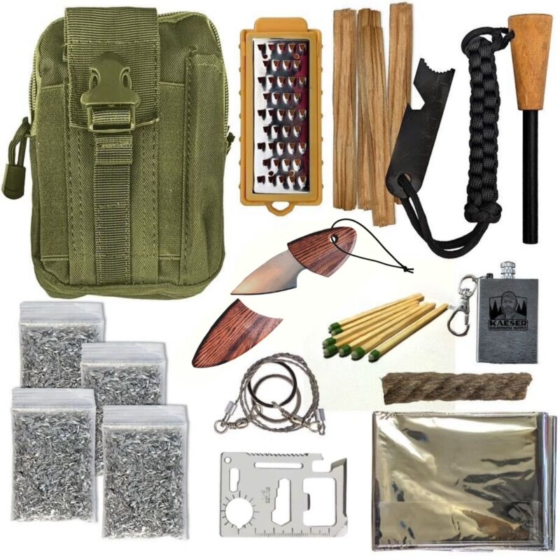 Fire Starting Kit Survival Bushcraft Gear Camp Survival Kit