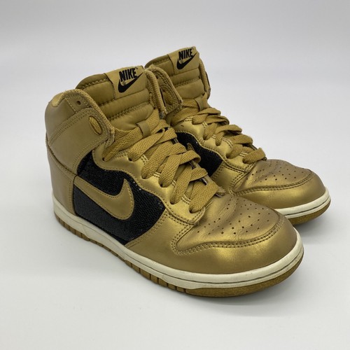 Nike gold high top cheap