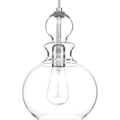 Progress Lighting P5334 Nickel Staunton Single Light 9''W Mini Pendant