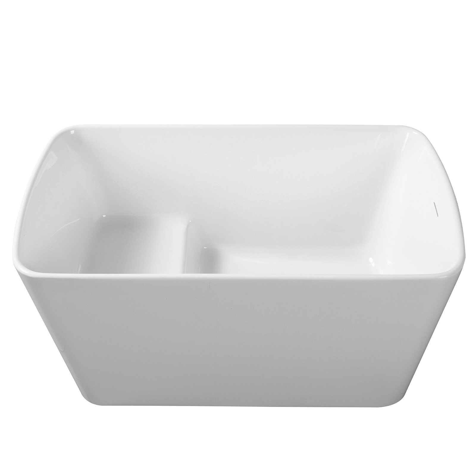 Freestanding Bathtub with Integrated Seat, Acrylic Stand Alone Soaking Tub,49"