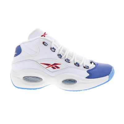 Белые кожаные спортивные баскетбольные кроссовки Reebok Question Mid GX0227