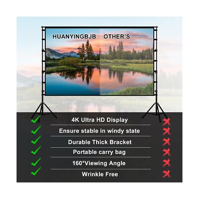 150 inch Projector Screen With Stand,HUANYINGBJB Outside Projection Screen, P...
