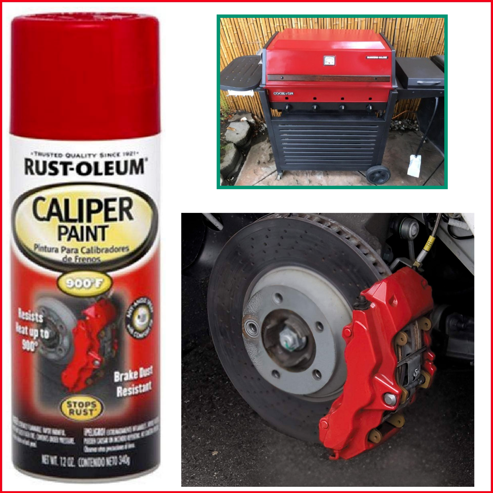 Caliper Paint High Temp Coat Spray Can Red Brake Gloss Drum Rotor Custom 900F