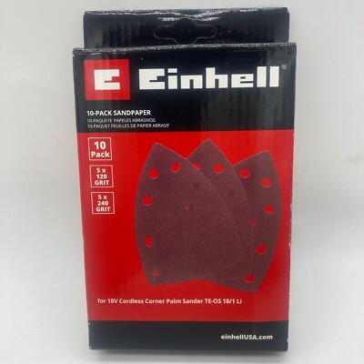 Einhell 10-Pack 6'' Sandpaper for Corner Palm Sander TE-OS 18/1 Li FAST FREE SHIP