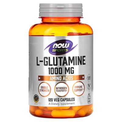 Now Foods L-глютамин двойной силы 1 000 мг 120 капсул без яиц,