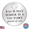 Sobriety Coin Sobriety Chips AA Chip AA Coins ONE Day at A TIME Sober Token Recovery Medallion NA Chips NA Coins Laser Engraved Design with Pu Keychain (1 Month-30 Days)