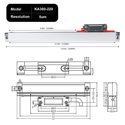 2 3 4 Axis LCD Digital Readout DRO Display Linear Glass Scale Encoder 4''~40'' CNC