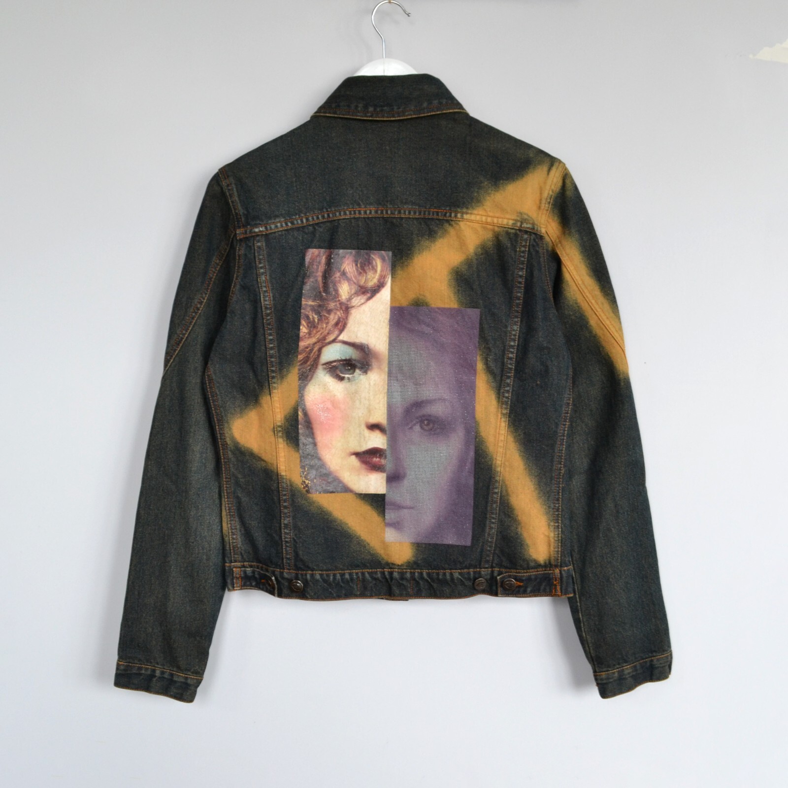 Vintage ROBERTO CAVALLI Denim Jacket Printed Face | eBay