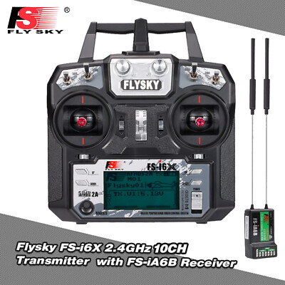 Flysky FS-i6X 2.4G 10CH RC Transmitter w/FS-iA6B Receiver for RC Helicopter F2Q5