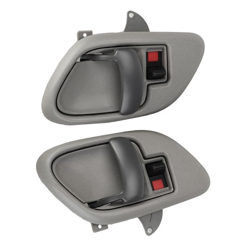 Gray Interior Inside Door Handle w/ Bezel LH & RH Pair Set For Chevy C1500 Truck