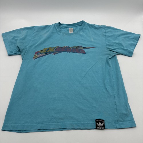 ZX Series Adidas T-Shirt Men Large Graphic Print Blue
