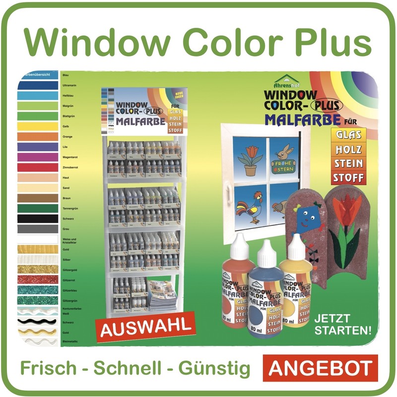 Ahrenshof Window Color Malfarben 80ml F. Glas Holz Stein Stoff Auswahl