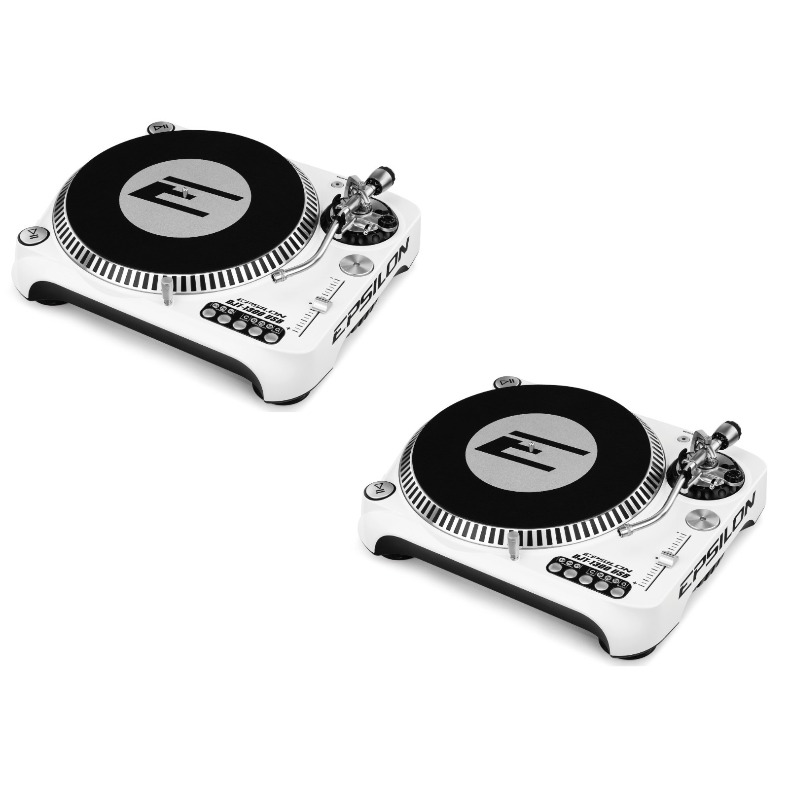 Epsilon Dj Turntable Bundle 2 Piece DJT-1300 USB White, Direct Drive