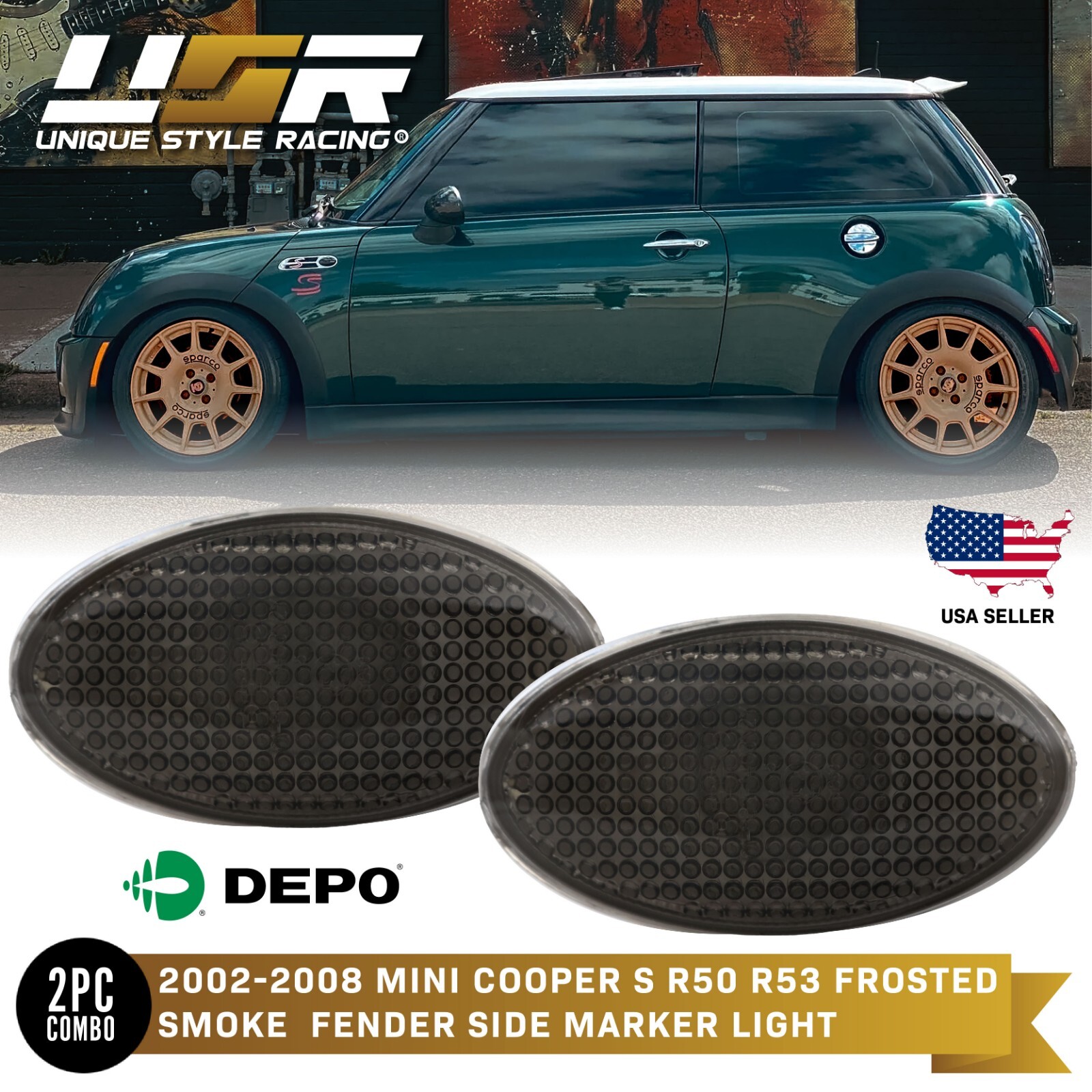 DEPO Frost Smoke Fender Side Marker Light For 2001-2006 Mini