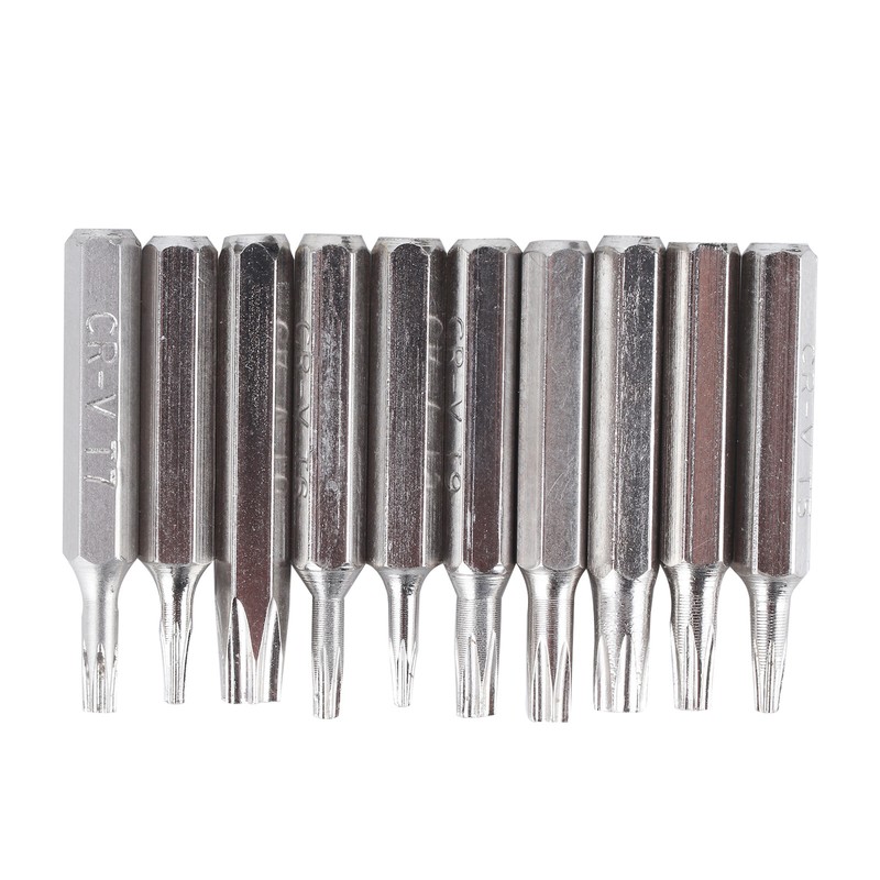 10 tlg Torx Bit Set mit Loch T3 T4 T5 T6 T7 T8 T9 T10 T15 ...