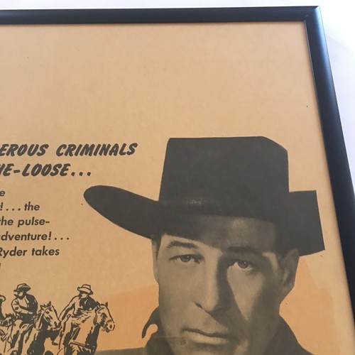 Lone Texas Ranger Movie Lobby Card Window Size Republic 1945 Vintage Framed