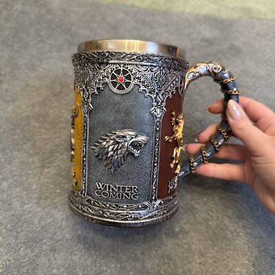 Game of Thrones Beer Mug Tankard Stein ~ Nemesis Now ~ Stainless Steel/Resin