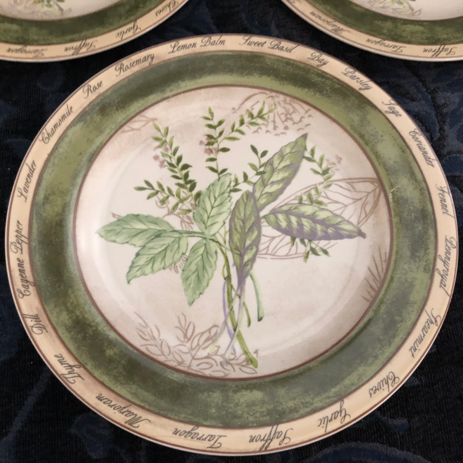 Three Bouquet Garni Salad Plates~PTS International Interiors  ~  8 1/8