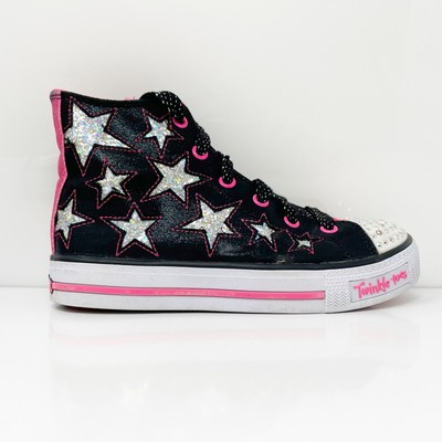 

Skechers Girls Shuffles Rockin Stars 10778L Черная повседневная обувь Кроссовки Размер 1, Черный, Shuffles Rockin Stars