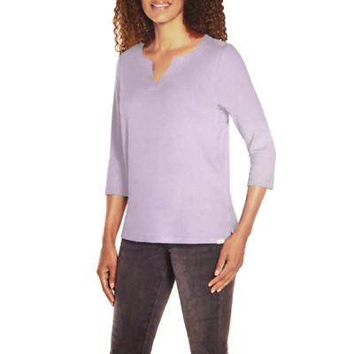 Orvis Ladies' 3/4 Sleeve Pima Cotton Tee/Top with Side Slits Purple, S