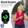 Smart Watch for Men Women Compatible with iPhone Samsung Android Phone 1.83 inch Full Touch Screen IP68 Waterproof Bluetooh Fitness Tracker Heart Rate/Sleep Monitor, Black