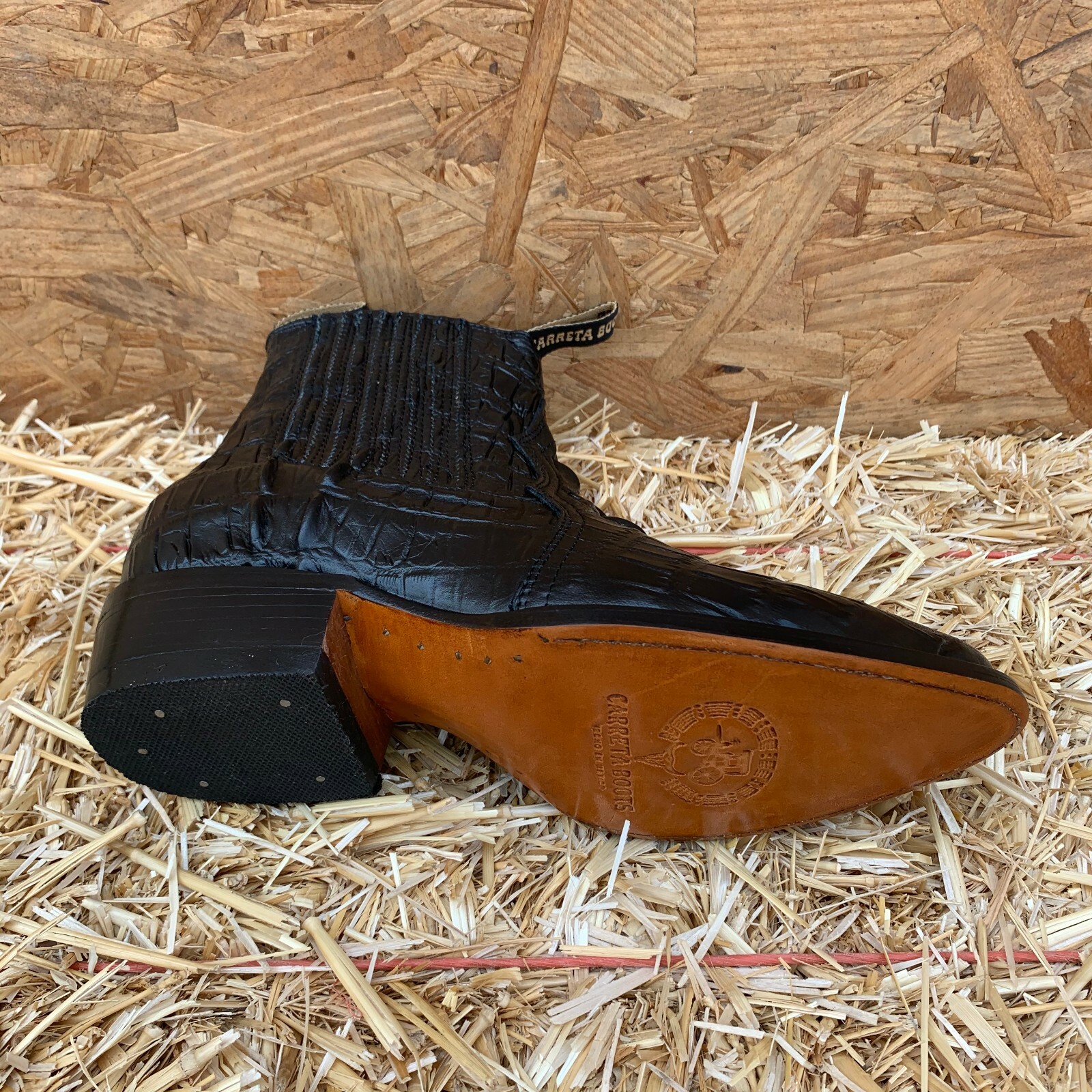 Men's Half boot Crocodile Print Leather Botin Vaquero Piel Impresa Cocodrilo