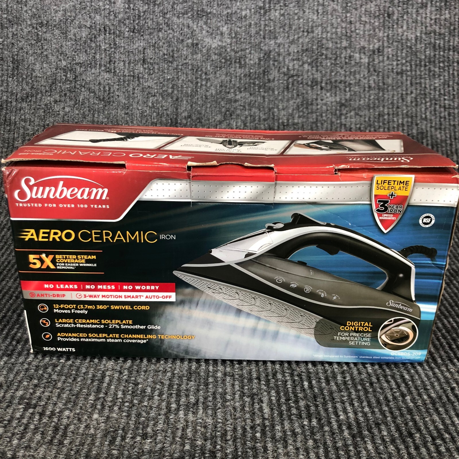 Sunbeam Aero Ceramic Iron Gcsbds209 Ironv