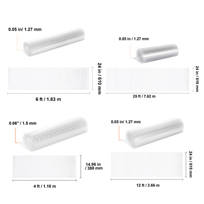 VEVOR Clear Vinyl Plastic Carpet Floor Protector Mat w/ Rug Grips 24" x 48"-300"