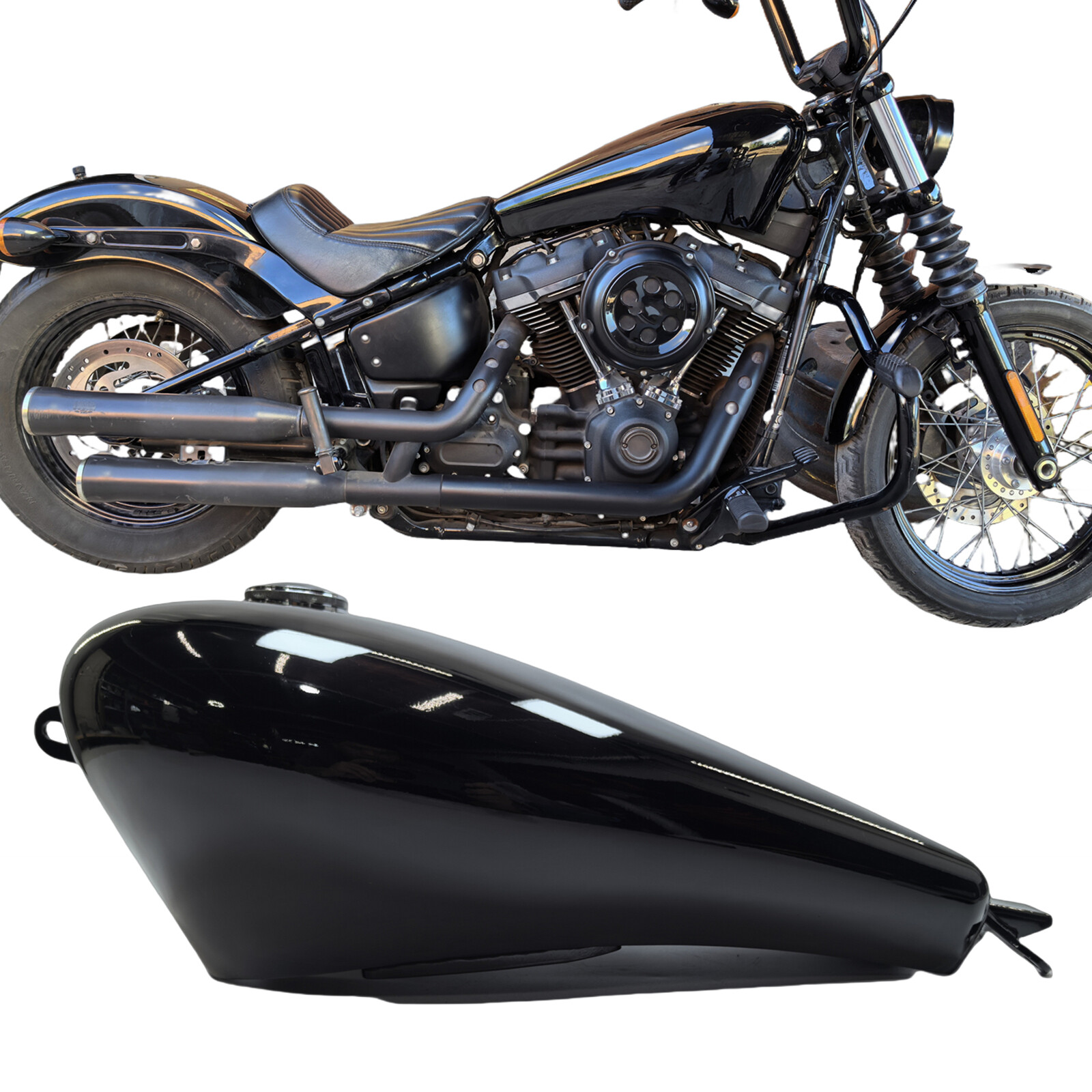 Motorcycle Black Fuel Tank Oil Tank For Harley Softail Fat Boy