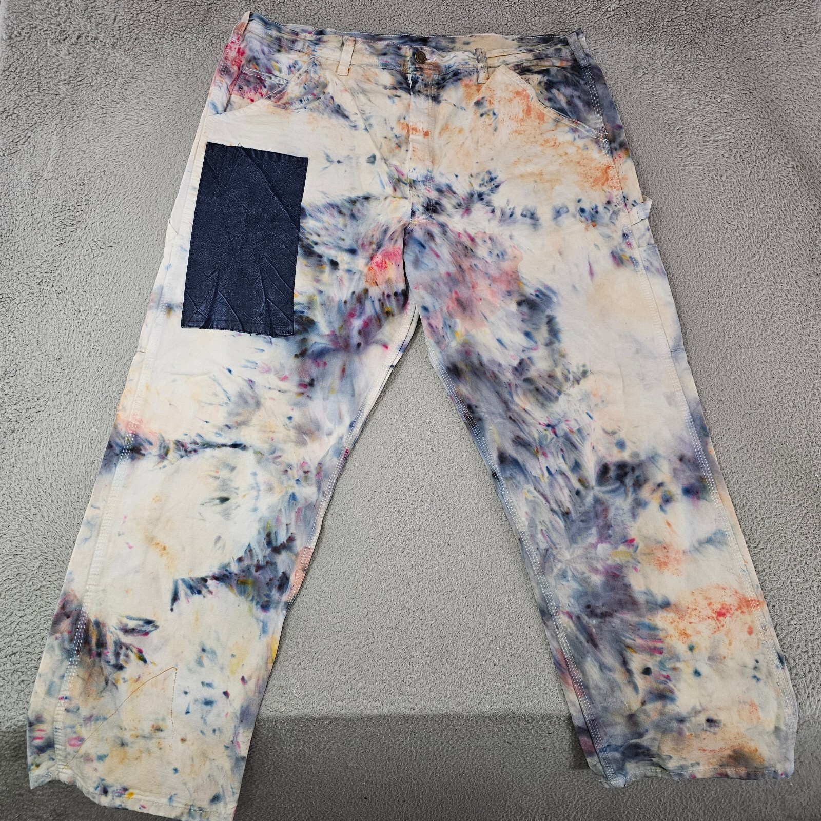 STAN RAY Tie Dye Patched Carpenter Utility Painters Pants