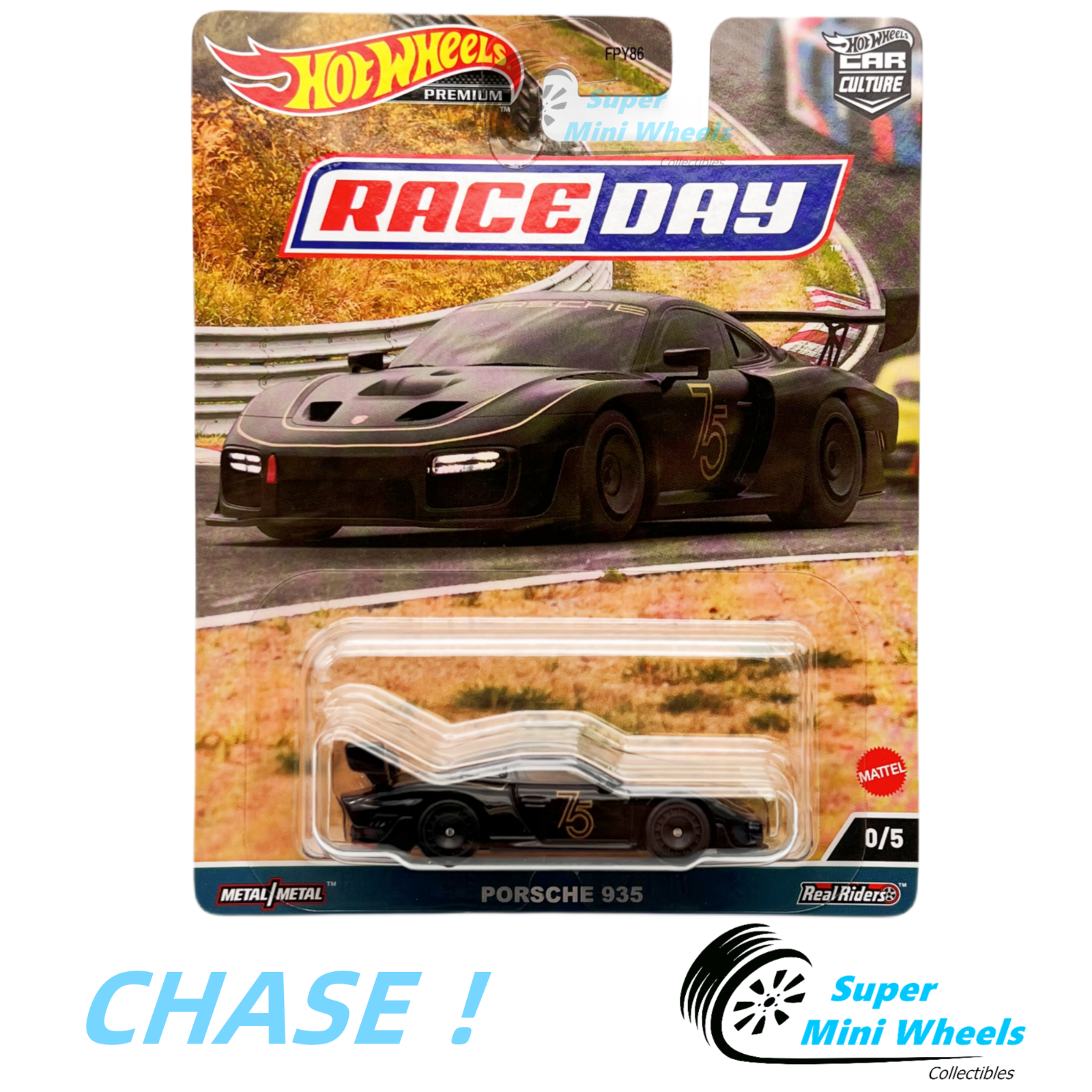 ホットウィール レースデイ - ポルシェ　935 (チェイスカー) CHASE ! Hot Wheels - Porsche 935 Black - Car Culture Race