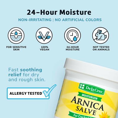 De La Cruz Arnica Salve for Cracked Skin JUMBO SIZE, 5.5 OZ, USA, Exp. 4/2027