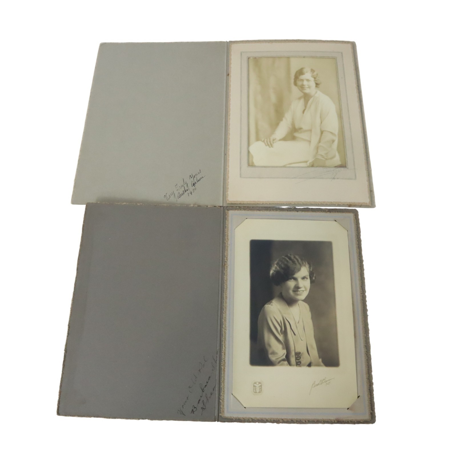 Antique 1920s Cabinet Cards Young Woman Portraits Photographs Sepia Fashion