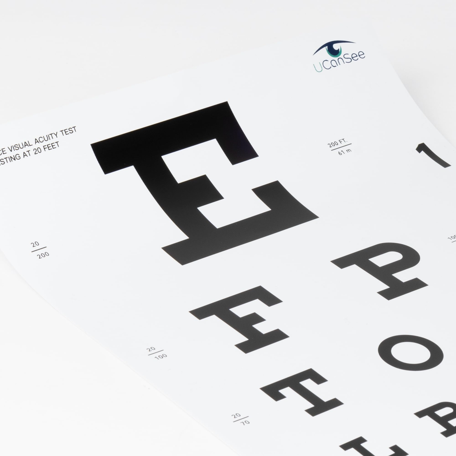 UCanSee Snellen Eye Chart Visual Acuity Chart for Eye Exams 20 Feet