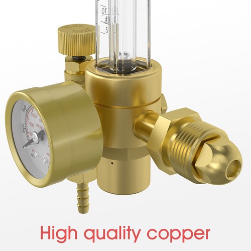 CO2 Argon Gas Regulator, flow meter regulator with 8ft Gas Hose for MIG TIG