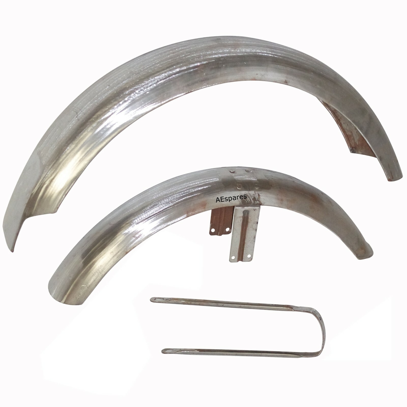 For Norton Commando Front & Rear Mudguard Fender Set  Raw Steel 