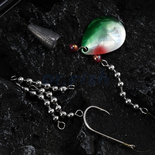 20/40pcs Stainless Steel Fishing Bead Chain Swivels 4-6 Balls 100lb Tackle