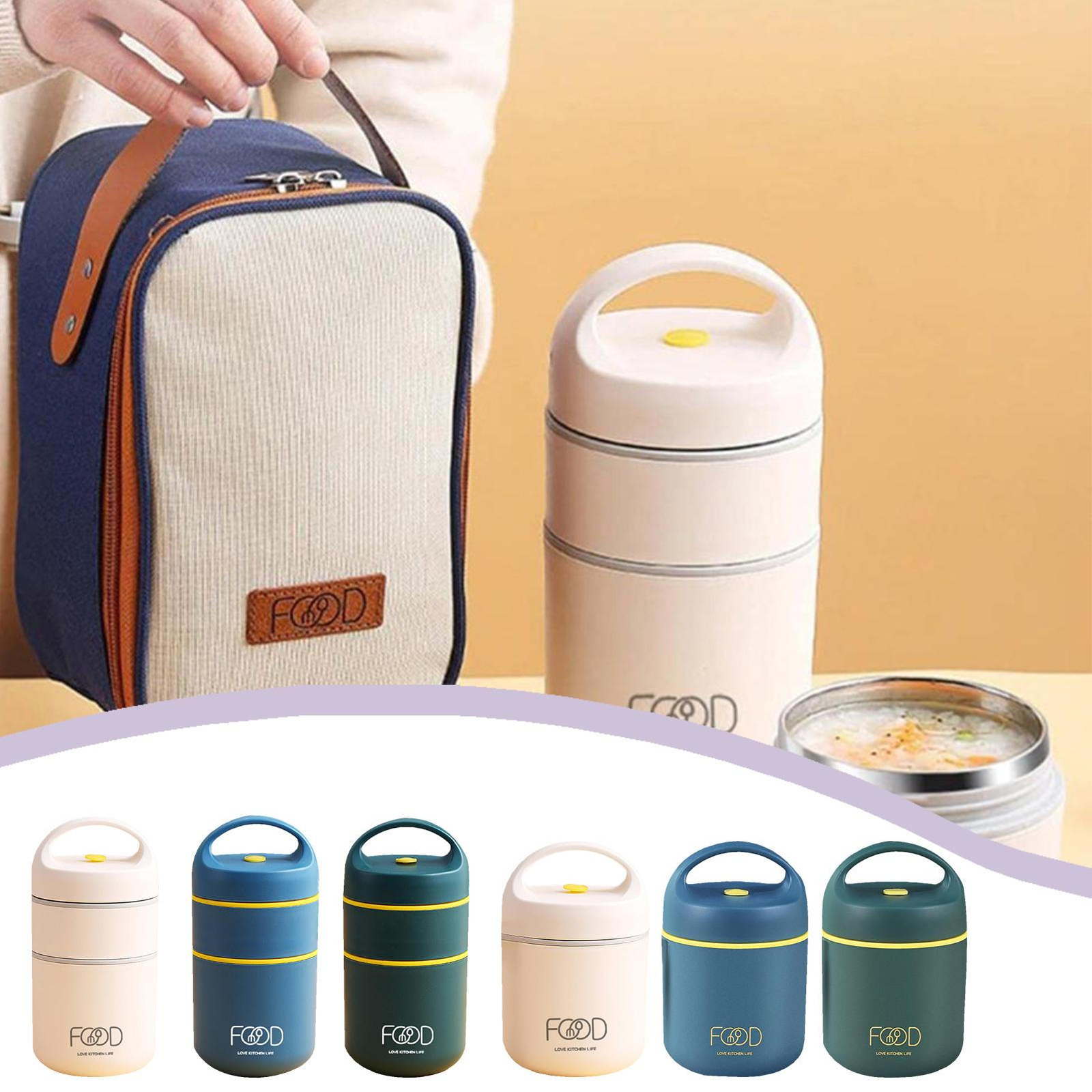 2-tier Double Wall Vacuum Insulated Food Jar Thrifty