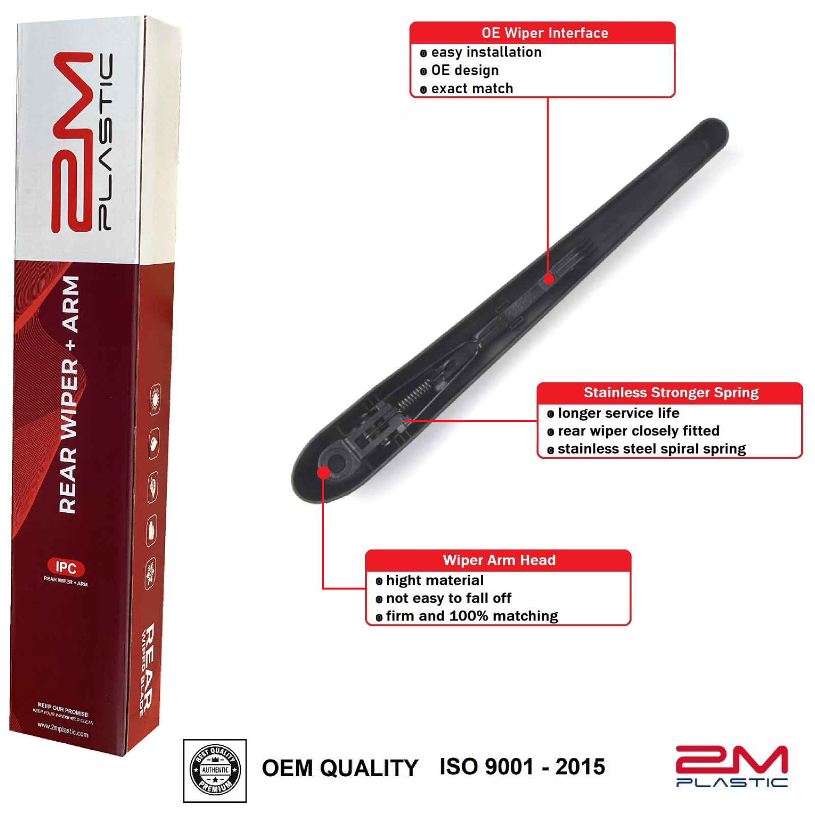 Rear Wiper Arm & Blade For Chevy TRAVERSE 2018 - 2023 OEM Quality