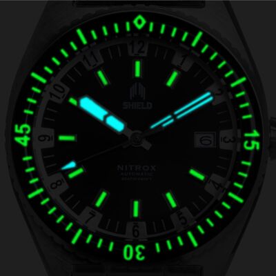 SHIELD SHIELD NITROX BRACELET WATCH W/DATE - BLACK