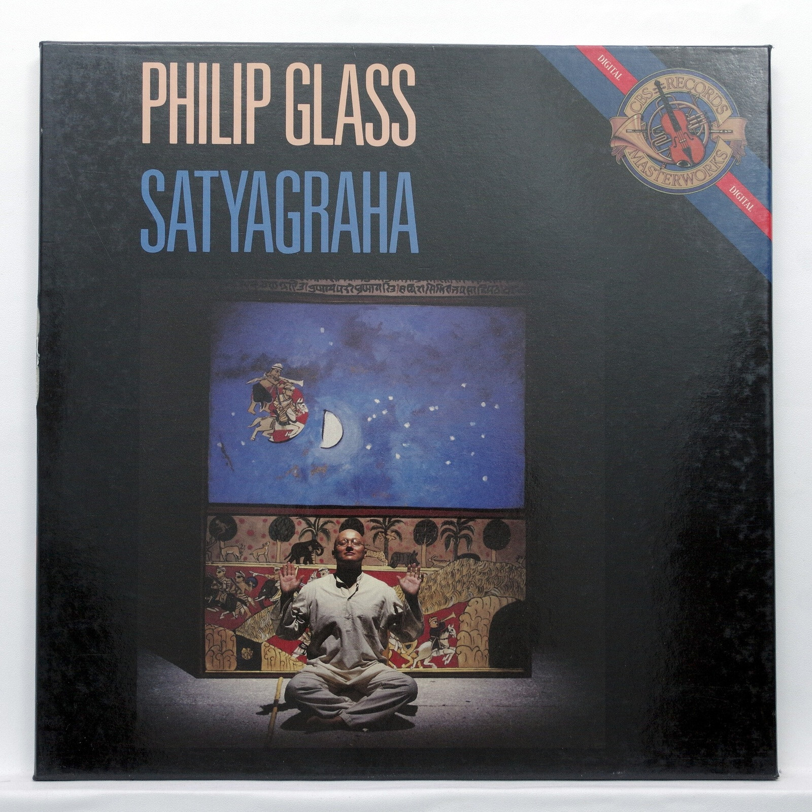 欧3discs LP Philip Glass Satyagraha 13M39672 CBS MASTERWORKS /00840 PHILIP GLASS satyagrapha - CHRISTOPHER KEEN - CBS 3xLPs box