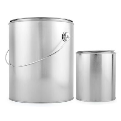 Gallon & Quart Empty Metal Paint Cans Set of 2 for Paints and Varnishes, w/Bale