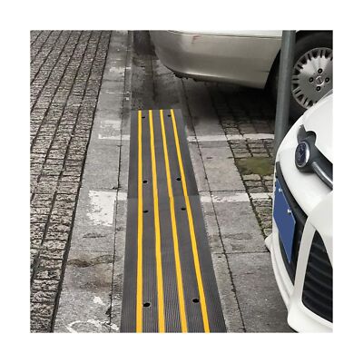Driveway Curb Ramps 2.5 Inch High 2 Pack Heavy Duty Rubber Car Kerb Ramp 10 T...