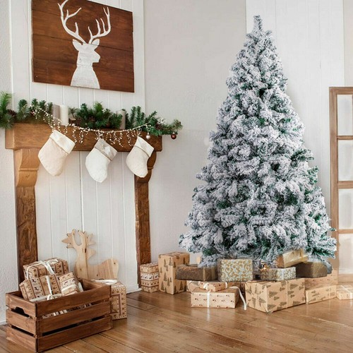 300 LED 150CM Weihnachtsbaum mit Schnee Tannenbaum Christbaum PVC Lichterkette