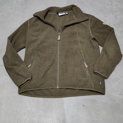 Fjäll Räven Women's Fleece Jacket XL STINA FLEECE Fjallraven Full Zip Olive