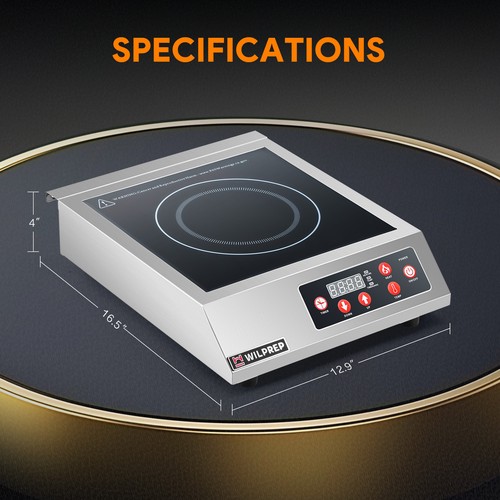 WILPREP Commercial Countertop Induction Range Portable 1800W Induction Cooktop