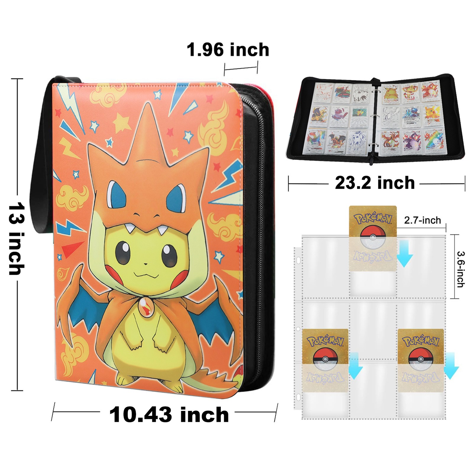900 Cards Pocket Binder 9 Pocket Game Sport Trading Cards Album